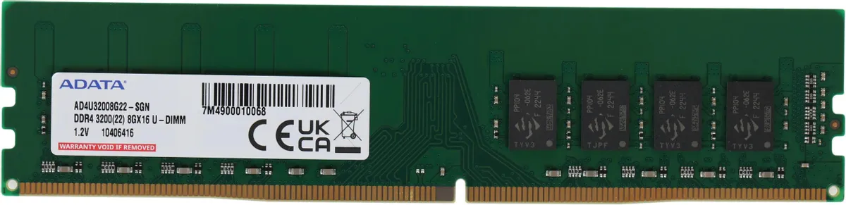 Оперативная память ADATA Premier 8Gb DDR4 3200MHz (AD4U32008G22-SGN), Premier 8ГБ DDR4 3200 МГц AD4U32008G22-SGN
Оперативная память ADATA Premier 8Gb DDR4 3200MHz (AD4U32008G22-SGN), Premier 8ГБ DDR4 3200 МГц AD4U32008G22-SGN
