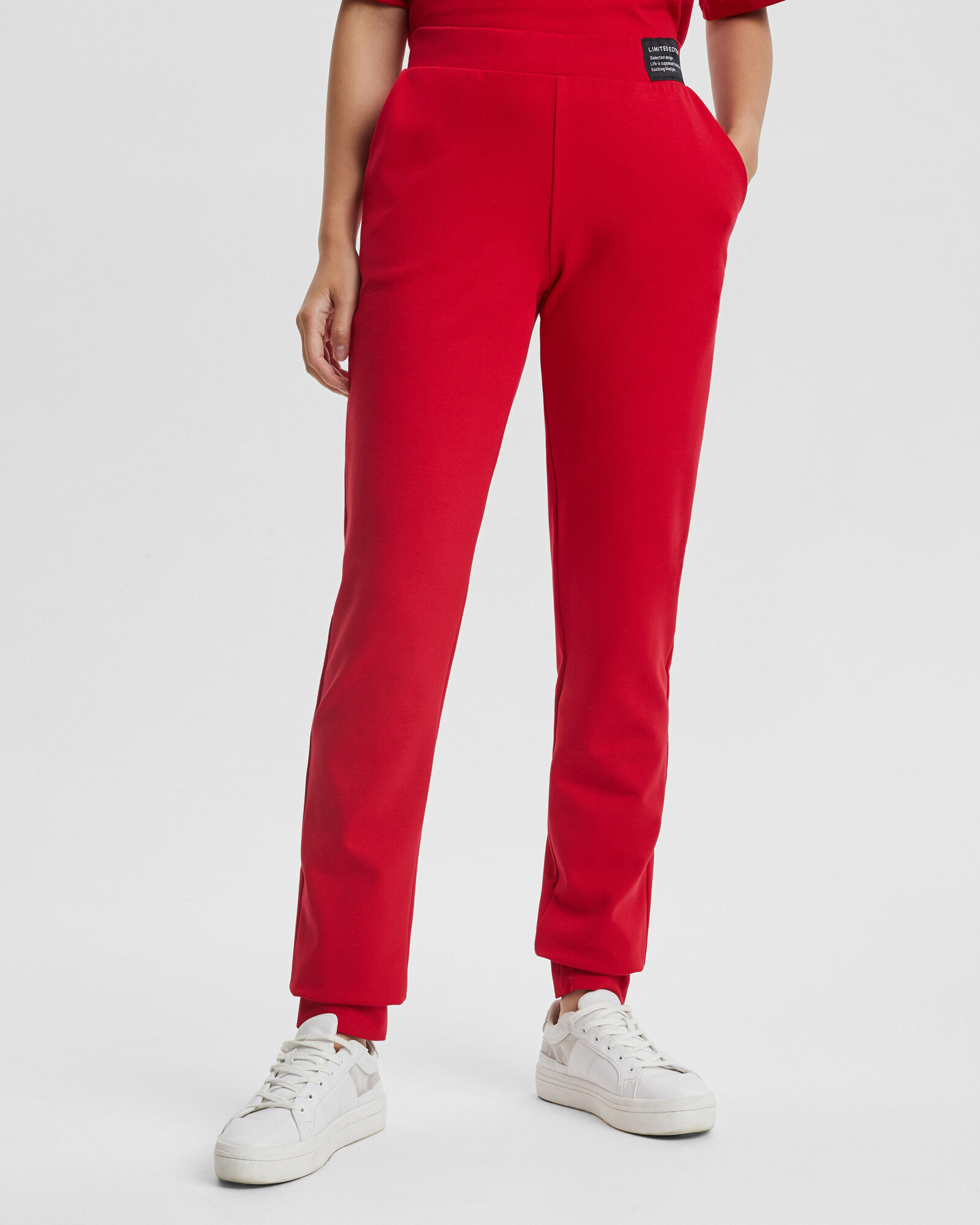 фото Спортивные брюки женские barmariska бж-б0338 красные 36-38 ru