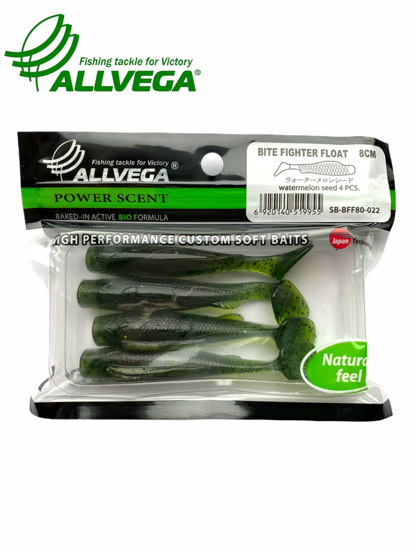 Приманка съедобная ALLVEGA Bite Fighter Float 8см 4,9г (4шт.) цвет watermelon seed, Bite Fighter Float
Приманка съедобная ALLVEGA Bite Fighter Float 8см 4,9г (4шт.) цвет watermelon seed, Bite Fighter Float