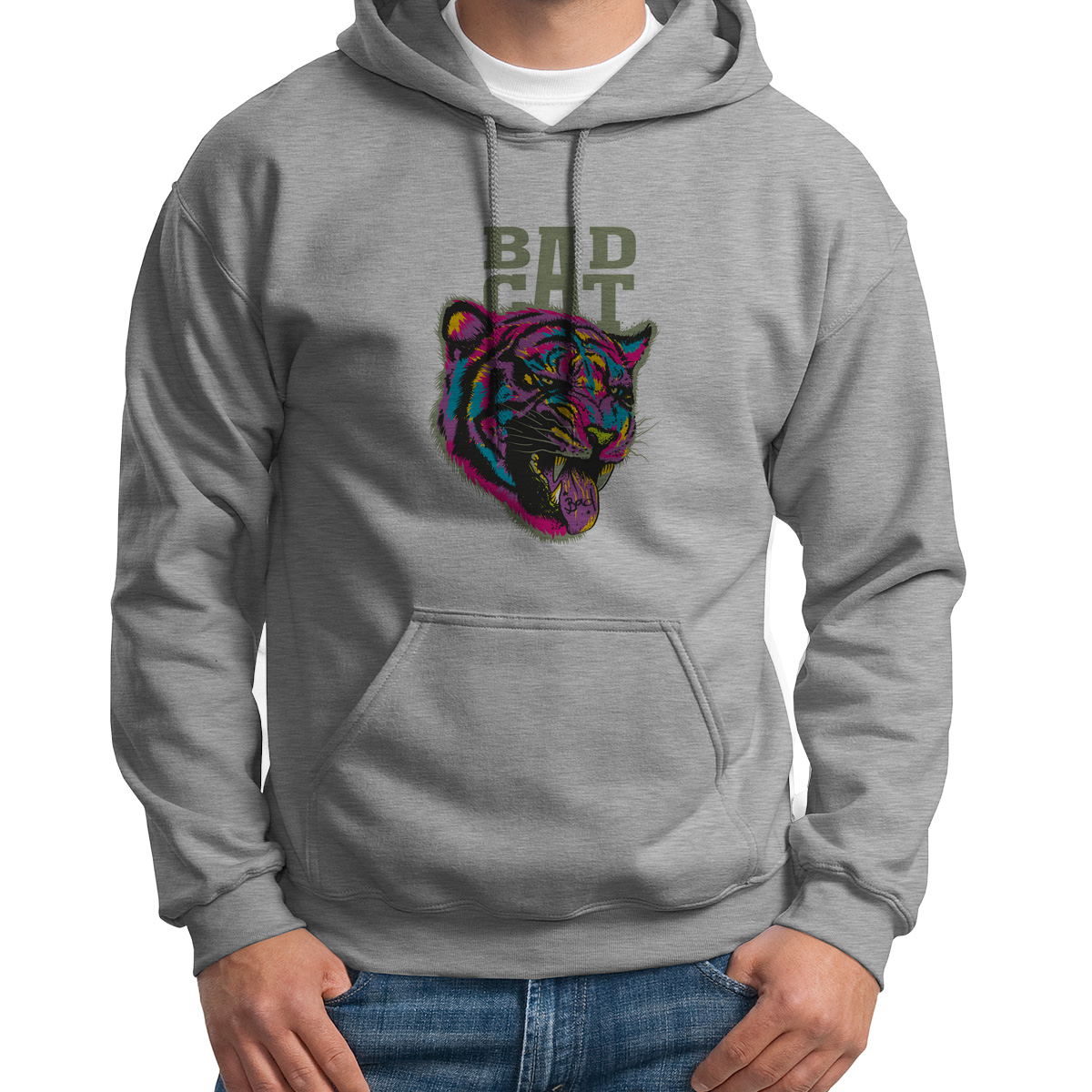 Худи унисекс CoolPodarok Животные Радужный тигр Bad cat серое 50 RU, Серый, S0151561
Худи унисекс CoolPodarok Животные Радужный тигр Bad cat серое 50 RU, Серый, S0151561