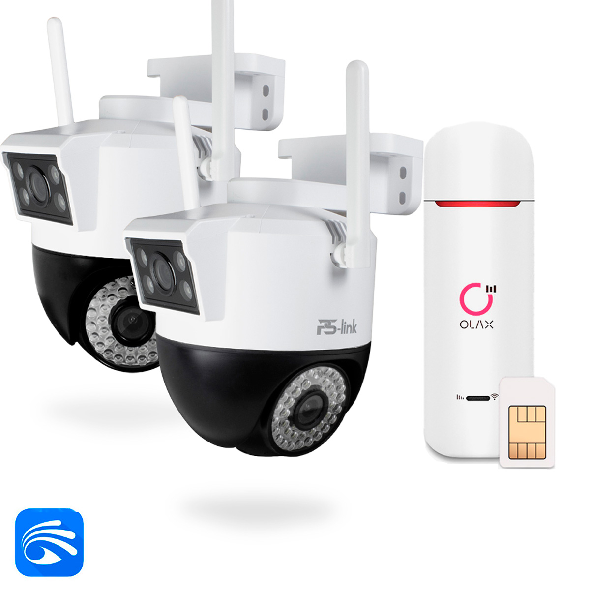 Комплект видеонаблюдения 4G Ps-Link KIT-WPG202-4G 2 поворотные камеры с двумя объективами, Белый, KIT-WPG202-4G
Комплект видеонаблюдения 4G Ps-Link KIT-WPG202-4G 2 поворотные камеры с двумя объективами, Белый, KIT-WPG202-4G
