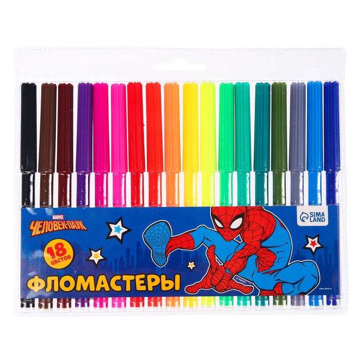 Фломастеры, 18 цветов, Человек-паук, Фиолетовый;розовый;синий;голубой;желтый;зеленый;черный;коричневый;красный
Фломастеры, 18 цветов, Человек-паук, Фиолетовый;розовый;синий;голубой;желтый;зеленый;черный;коричневый;красный