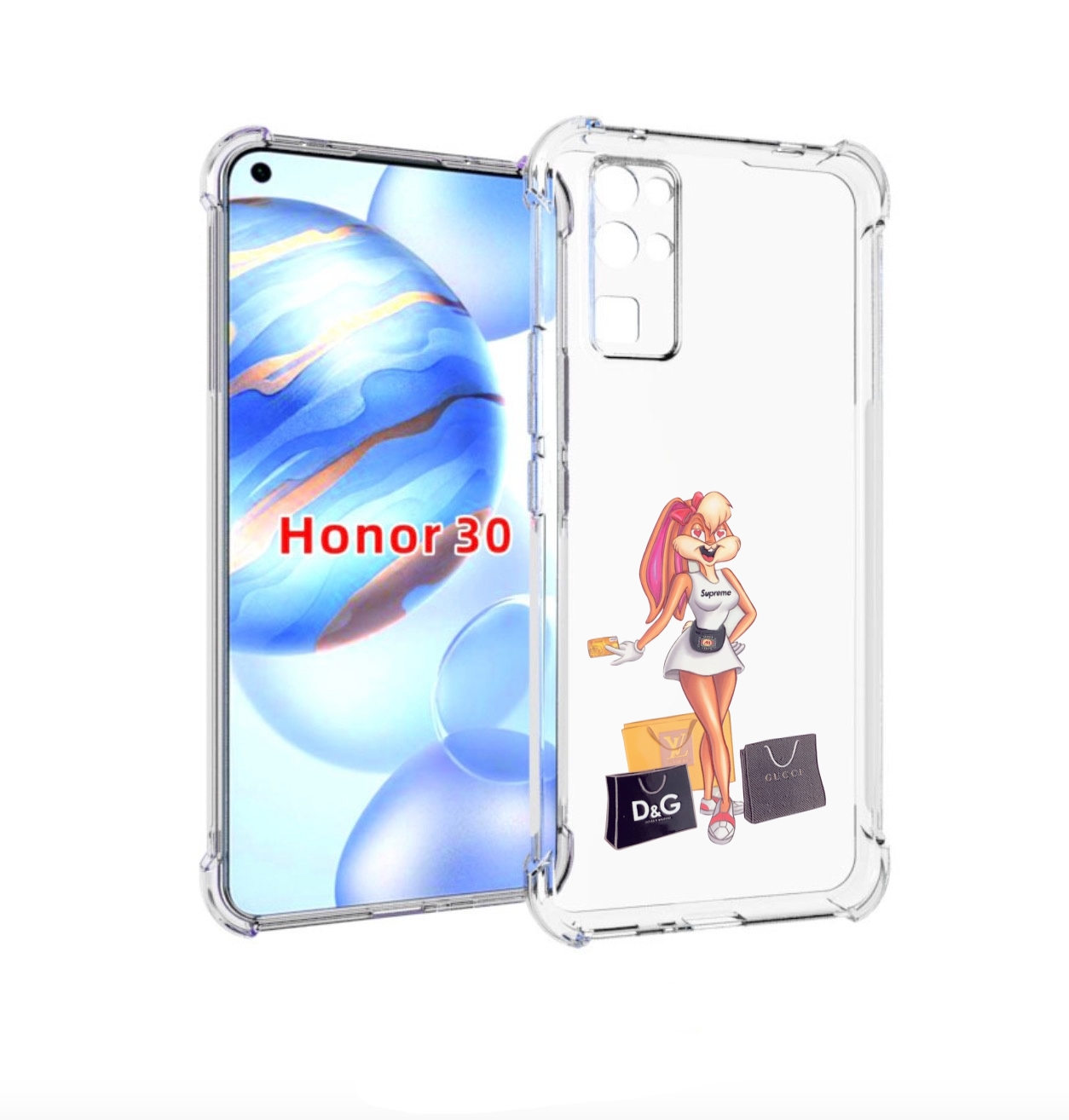 Чехол бампер MyPads модница-зайка женский для Honor 30 (BMH-AN10, Прозрачный, Tocco
Чехол бампер MyPads модница-зайка женский для Honor 30 (BMH-AN10, Прозрачный, Tocco