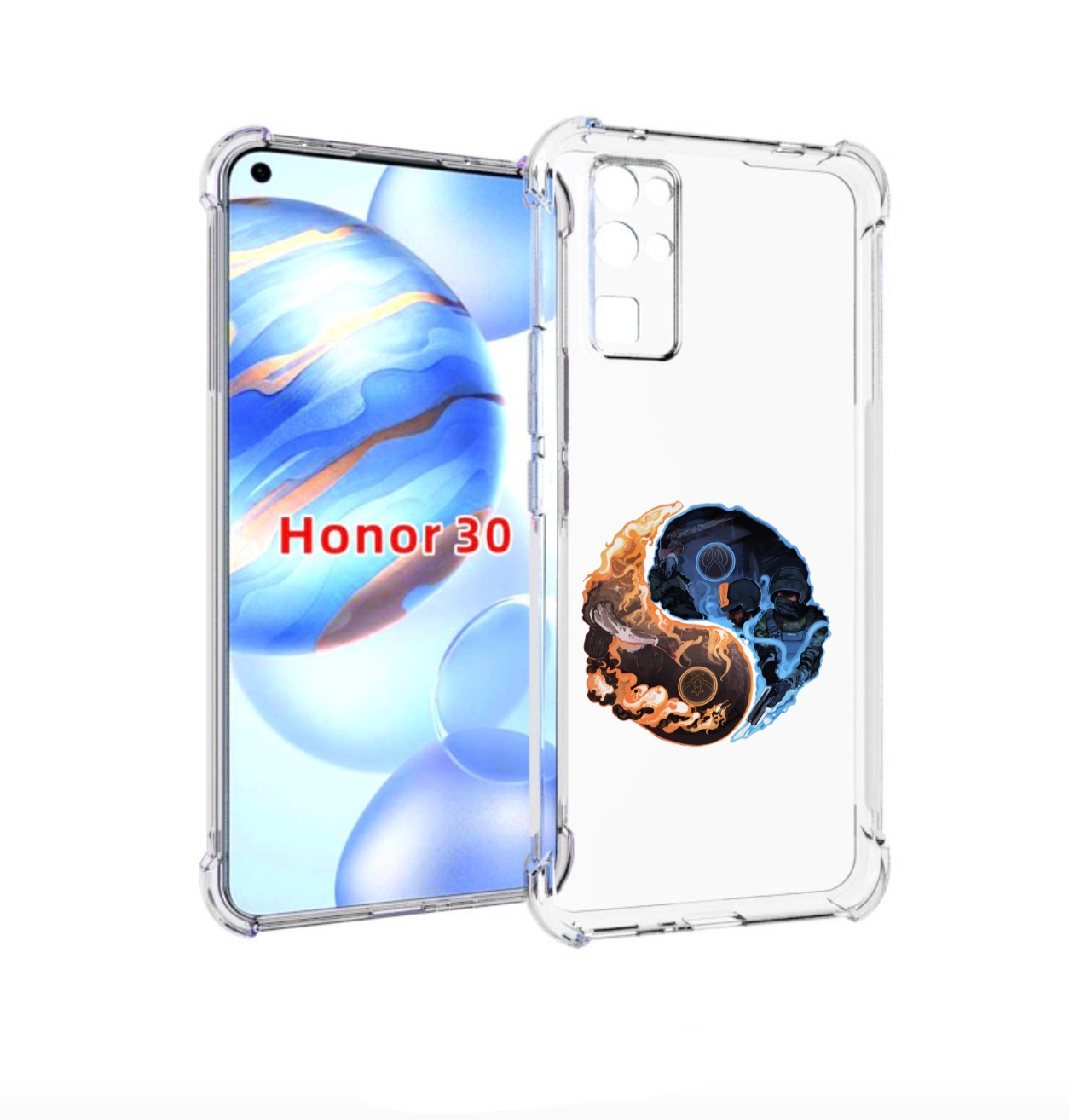 Чехол бампер MyPads кс-го-инь-янь для Honor 30 (BMH-AN10) против, Прозрачный, Tocco 
Чехол бампер MyPads кс-го-инь-янь для Honor 30 (BMH-AN10) против, Прозрачный, Tocco