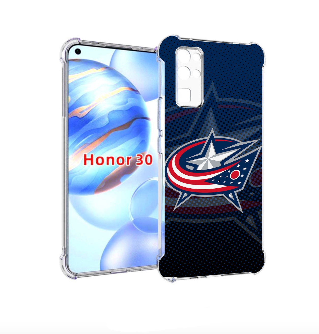 Чехол бампер MyPads коламбус блю джекетс для Honor 30 (BMH-AN10), Прозрачный, Tocco 
Чехол бампер MyPads коламбус блю джекетс для Honor 30 (BMH-AN10), Прозрачный, Tocco