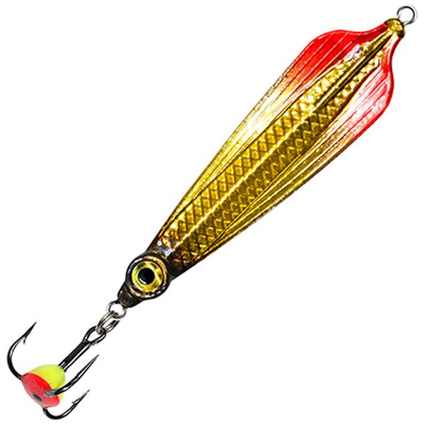 фото Блесна зимняя aqua блик 14,0g, 08 (золото, красно-черный металлик) 2 шт..