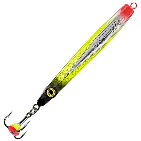 фото Блесна зимняя aqua штык 11,0g, 04 (серебро, желтый флюрик) 2 шт..