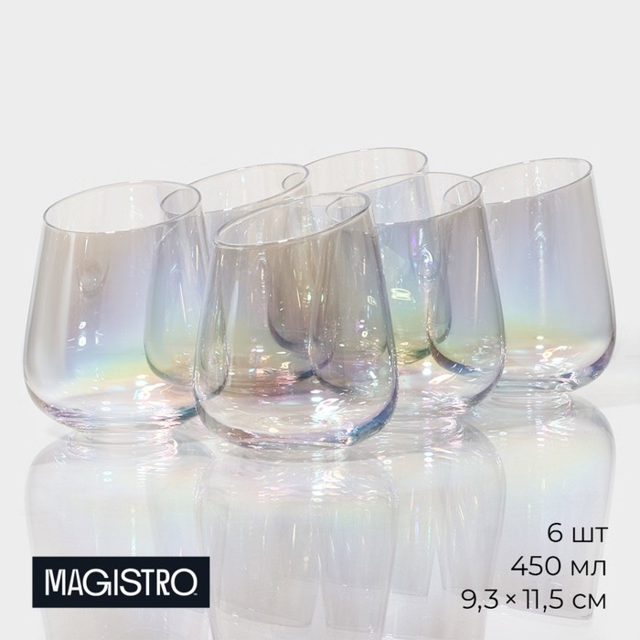 Набор стаканов низких Magistro «Иллюзия», 450 мл, 9,3x11,5 см, 6 шт, цвет перламутровый, Прозрачный;розовый
Набор стаканов низких Magistro «Иллюзия», 450 мл, 9,3x11,5 см, 6 шт, цвет перламутровый, Прозрачный;розовый