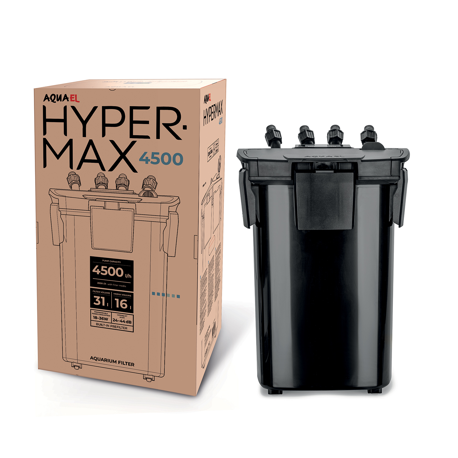 Фильтр для аквариума AQUAEL HYPERMAX 4500, внешний, 200-1500 л, 4500 л/ч, 18-36 Вт, Черный, HYPERMAX 4500
Фильтр для аквариума AQUAEL HYPERMAX 4500, внешний, 200-1500 л, 4500 л/ч, 18-36 Вт, Черный, HYPERMAX 4500