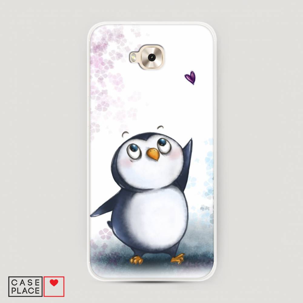 фото Чехол awog "пингвин и сердечко" для asus zenfone 4 selfie zd553kl