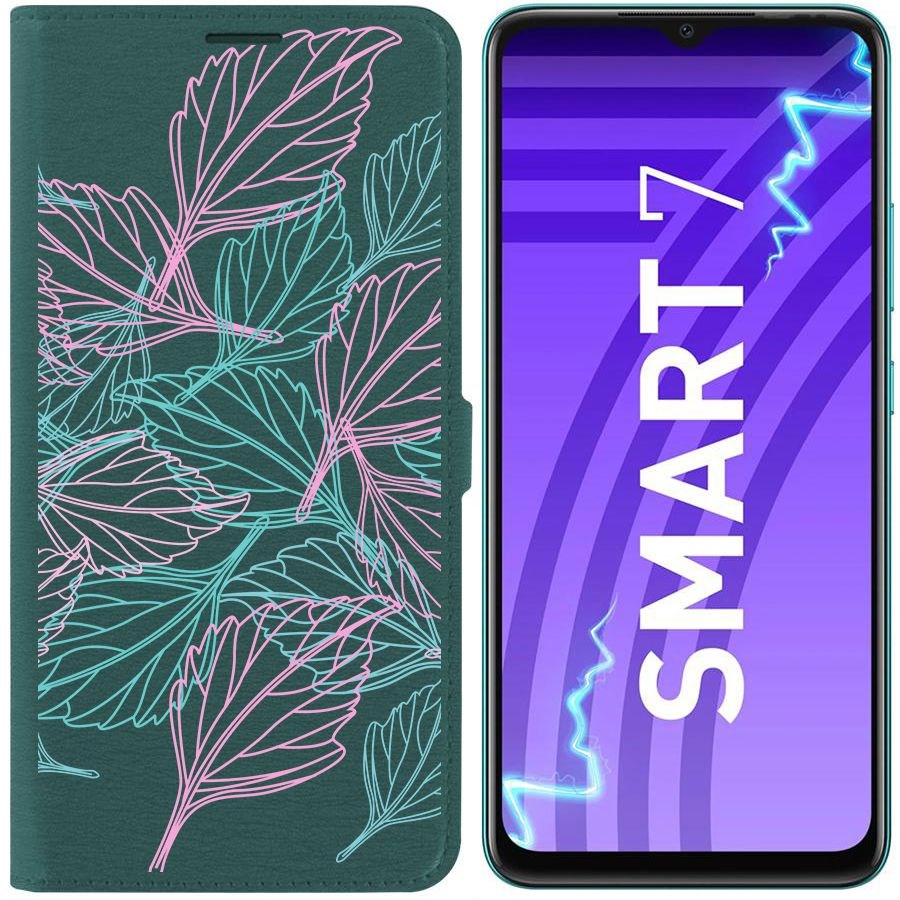 Чехол-книжка Krutoff Eco Book для INFINIX Smart 7 Листья паттерн (зелёный опал), Зеленый
Чехол-книжка Krutoff Eco Book для INFINIX Smart 7 Листья паттерн (зелёный опал), Зеленый