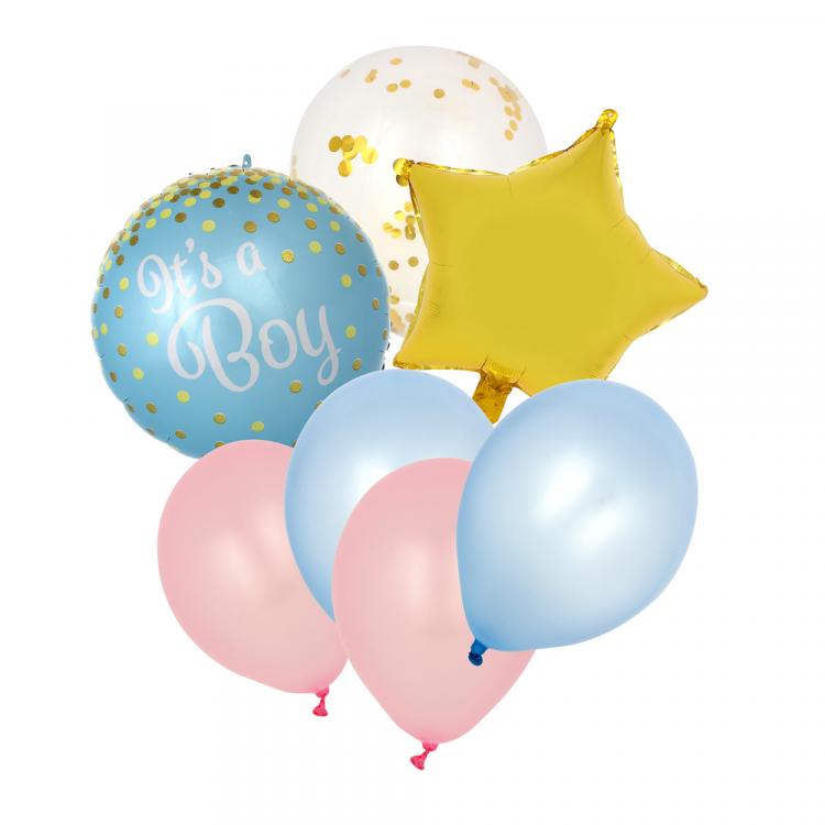 фото Fntastic набор воздушных шаров, 7 шт, фольга 18, латекс 12, цвет голубой