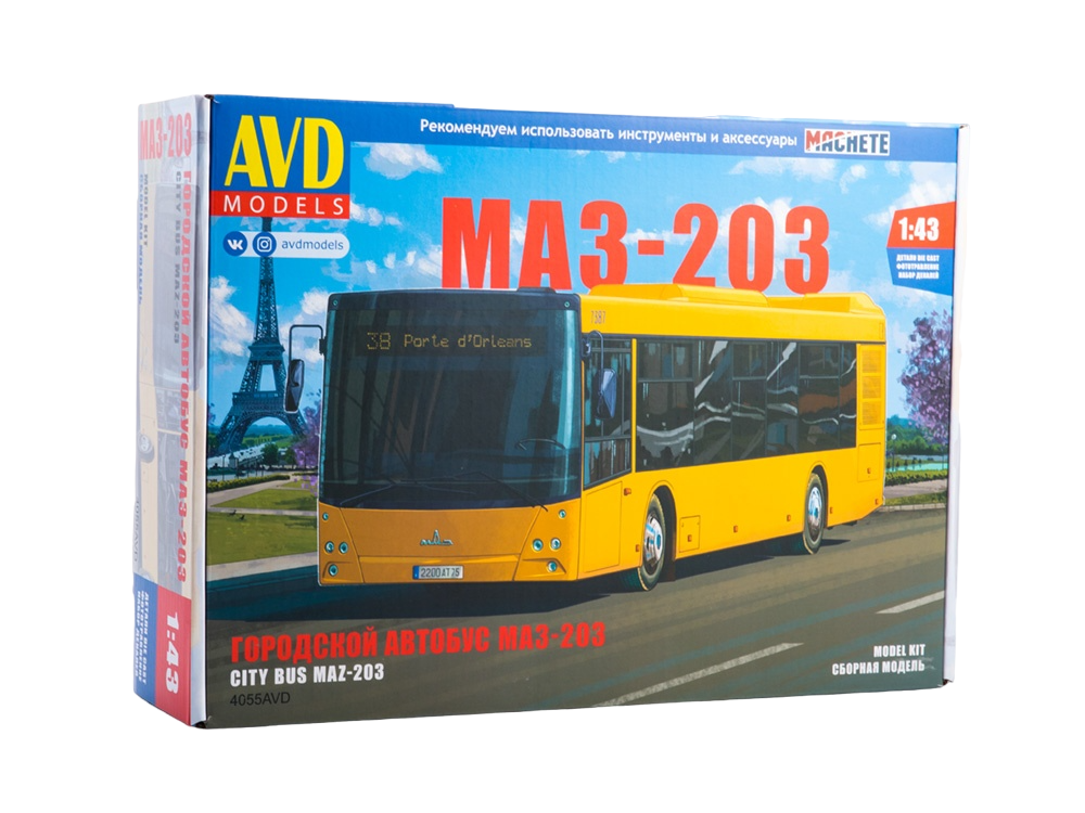 фото 4055avd сборная модель городской автобус маз-203 avd models