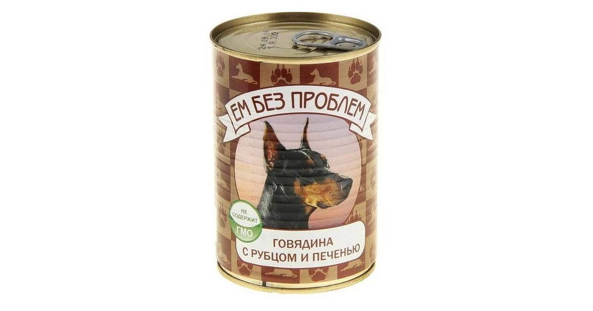 Влажный корм для собак Ем без проблем, говядина с рубцом и печенью, 410 гр. 
Влажный корм для собак Ем без проблем, говядина с рубцом и печенью, 410 гр.