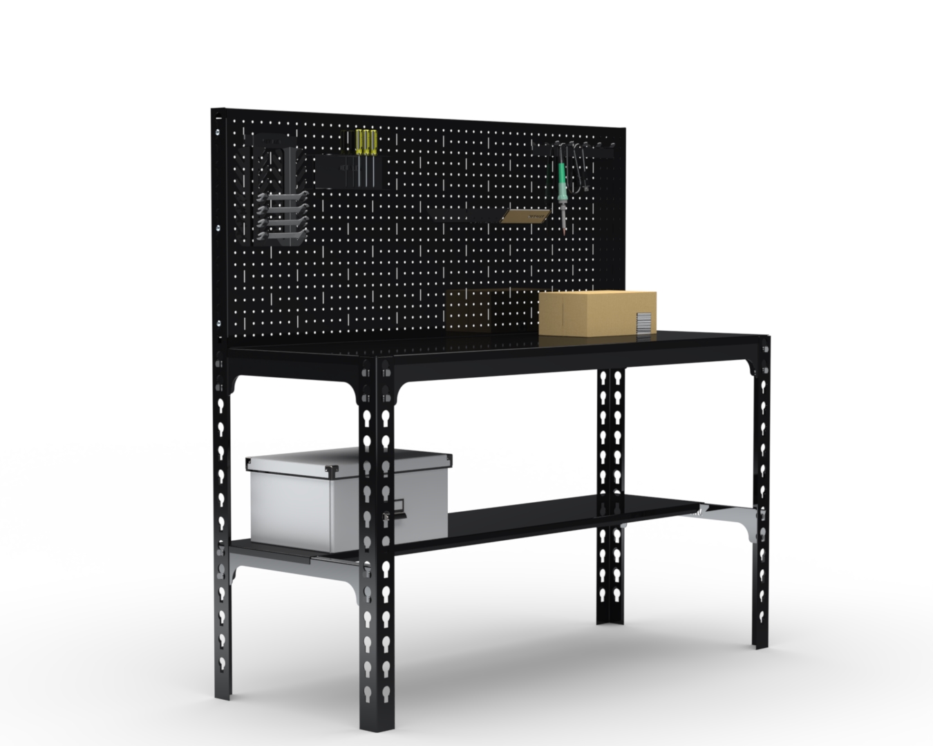 Стол металлический Metalex 750х1300х600 + перфопанель с комплектом аксессуаров (чёрный)
Стол металлический Metalex 750х1300х600 + перфопанель с комплектом аксессуаров (чёрный)