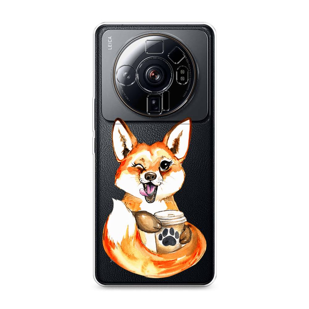 Чехол на Xiaomi 12S Ultra "Подмигивающая лиса с кофе", Оранжевый;белый;коричневый, 314550-4 
Чехол на Xiaomi 12S Ultra "Подмигивающая лиса с кофе", Оранжевый;белый;коричневый, 314550-4
