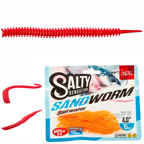 Силиконовая приманка Lucky John Salty Sensation Sandworm 101,6 мм, F40, 15 шт., Розовый, Salty Sensation Sandworm 
Силиконовая приманка Lucky John Salty Sensation Sandworm 101,6 мм, F40, 15 шт., Розовый, Salty Sensation Sandworm
