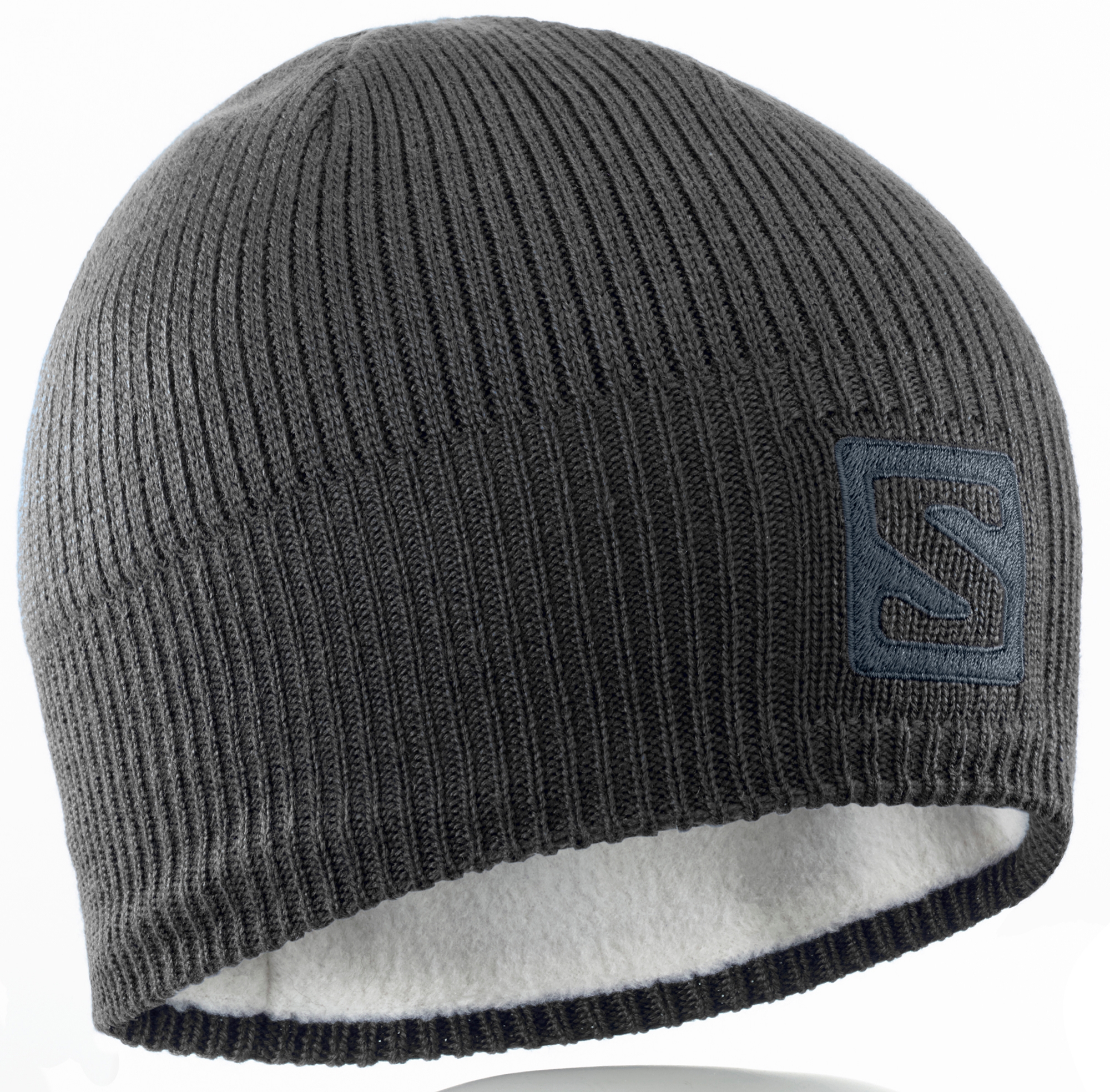 фото Шапка salomon logo beanie, black/darkcloud