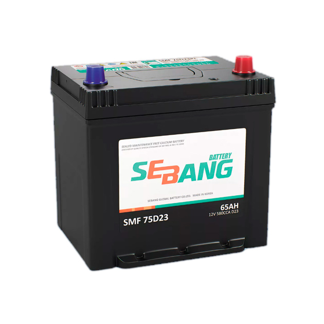 фото Аккумулятор sebang smf 65 а/ч прямая l+ en 580a 232x175x225 smf 75d23kr smf 75d23kr