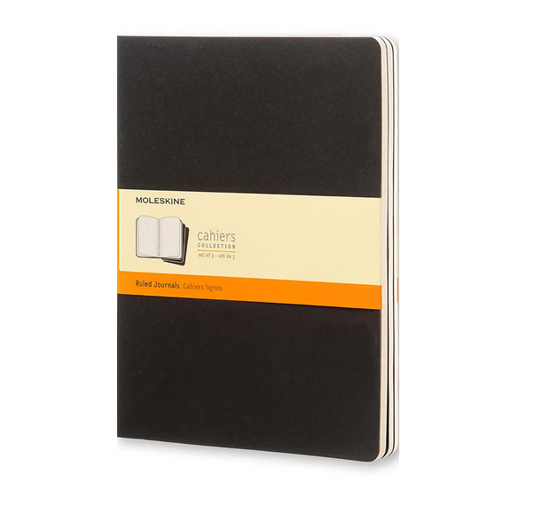 Записная книжка в линейку Moleskine Cahier Journal XLarge 190х250 мм 120 стр черный 3шт
Записная книжка в линейку Moleskine Cahier Journal XLarge 190х250 мм 120 стр черный 3шт
