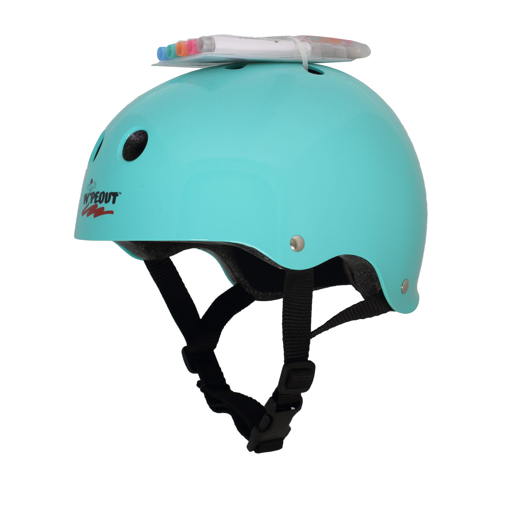 фото Шлем защитный с фломастерами wipeout (l 8+) - бирюзовый