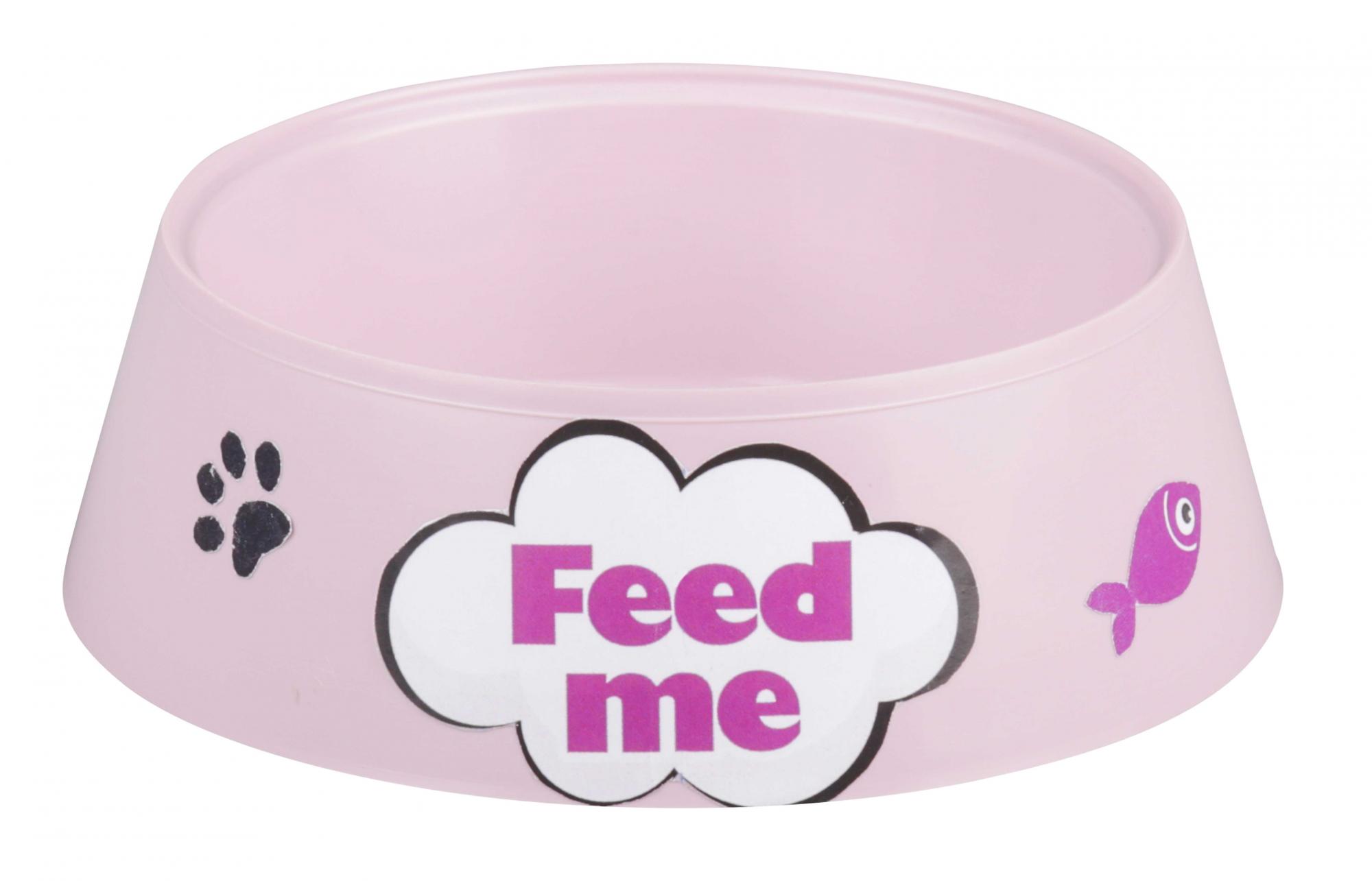 фото Одинарная миска для кошек альтернатива феликс, пищевой пластик, розовый, 0.3 л