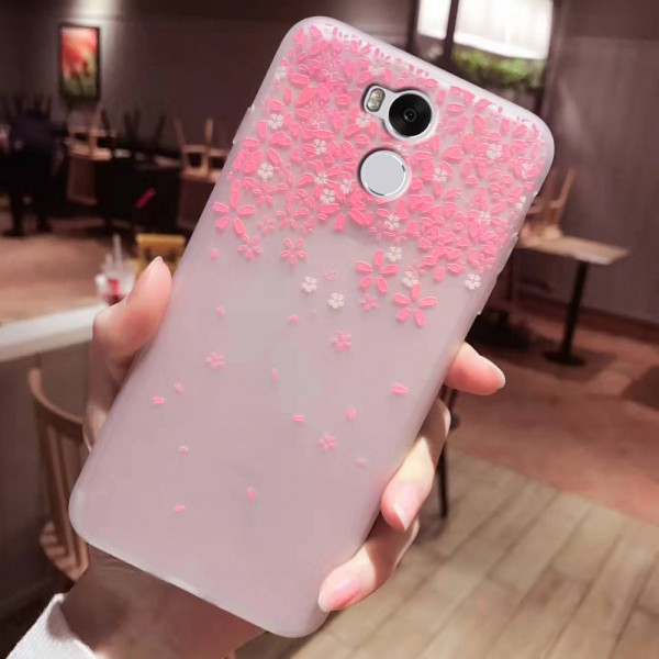 фото Tpu чехол матовый soft touch для xiaomi redmi 4 pro / redmi 4 prime (цветы розовый) epik