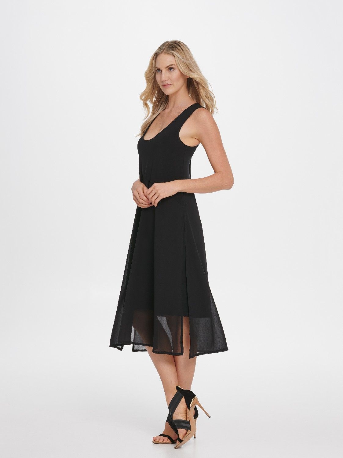 фото Платье-сарафан женское dkny p0ad7ejr/blks черное s
