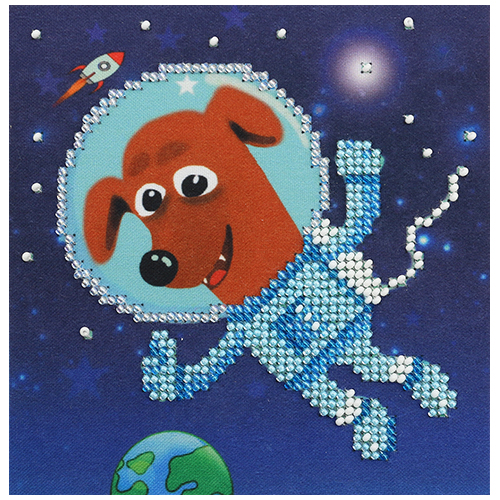 фото Набор для вышивания бисером бисеринка в открытом космосе б-0204 12*12см