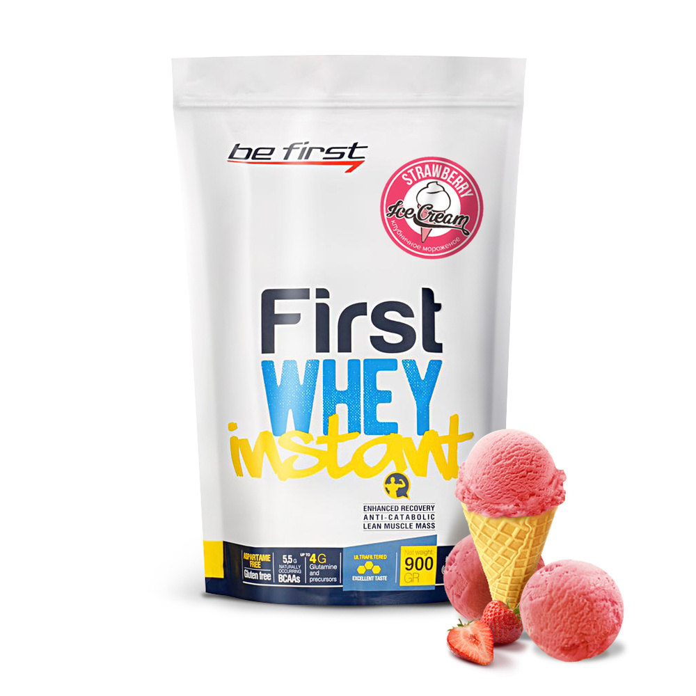 фото Протеин be first whey instant, 900 г, strawberry ice-cream