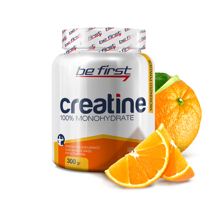 фото Креатин be first micronized creatine powder, 300 г, апельсин