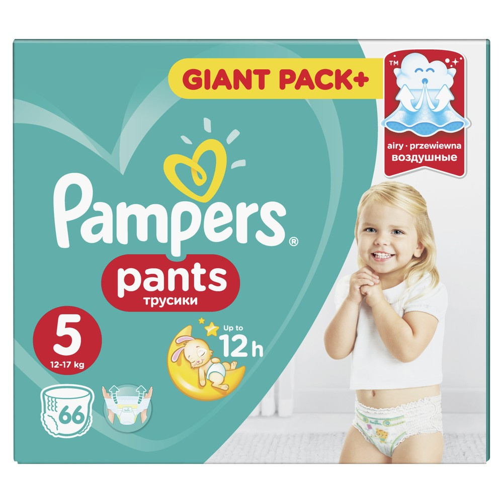 фото Подгузники-трусики pampers pants размер 5,12-17 кг, 66 шт.