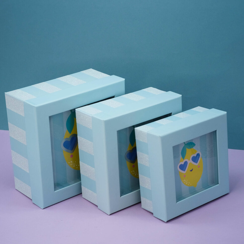 Набор подарочных коробок 3 в 1 Lemon glass 15х15х6.5 17х17х8 19х19х9.5, Голубой, Lemon glass
Набор подарочных коробок 3 в 1 Lemon glass 15х15х6.5 17х17х8 19х19х9.5, Голубой, Lemon glass