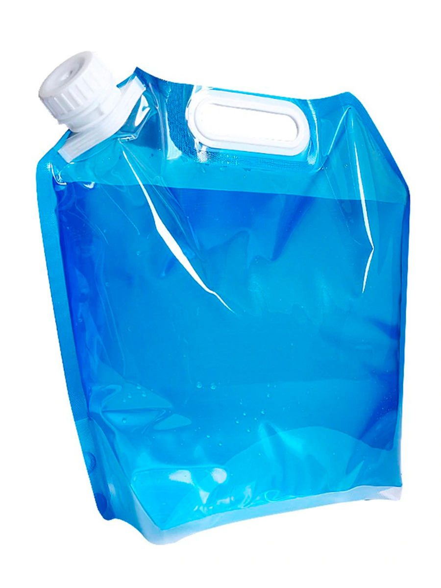 фото Складная полиэтиленовая канистра для воды, 10 л, 40,5х38 см, carbull cb-wtr-01 голубая