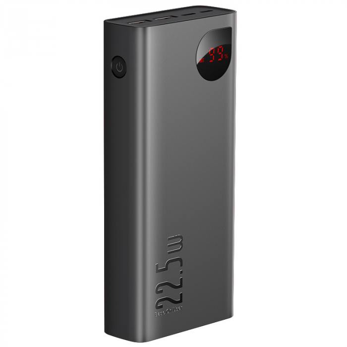 фото Внешний аккумулятор baseus adaman metal digital display 22,5w, 3.0a (30000 mah), черный