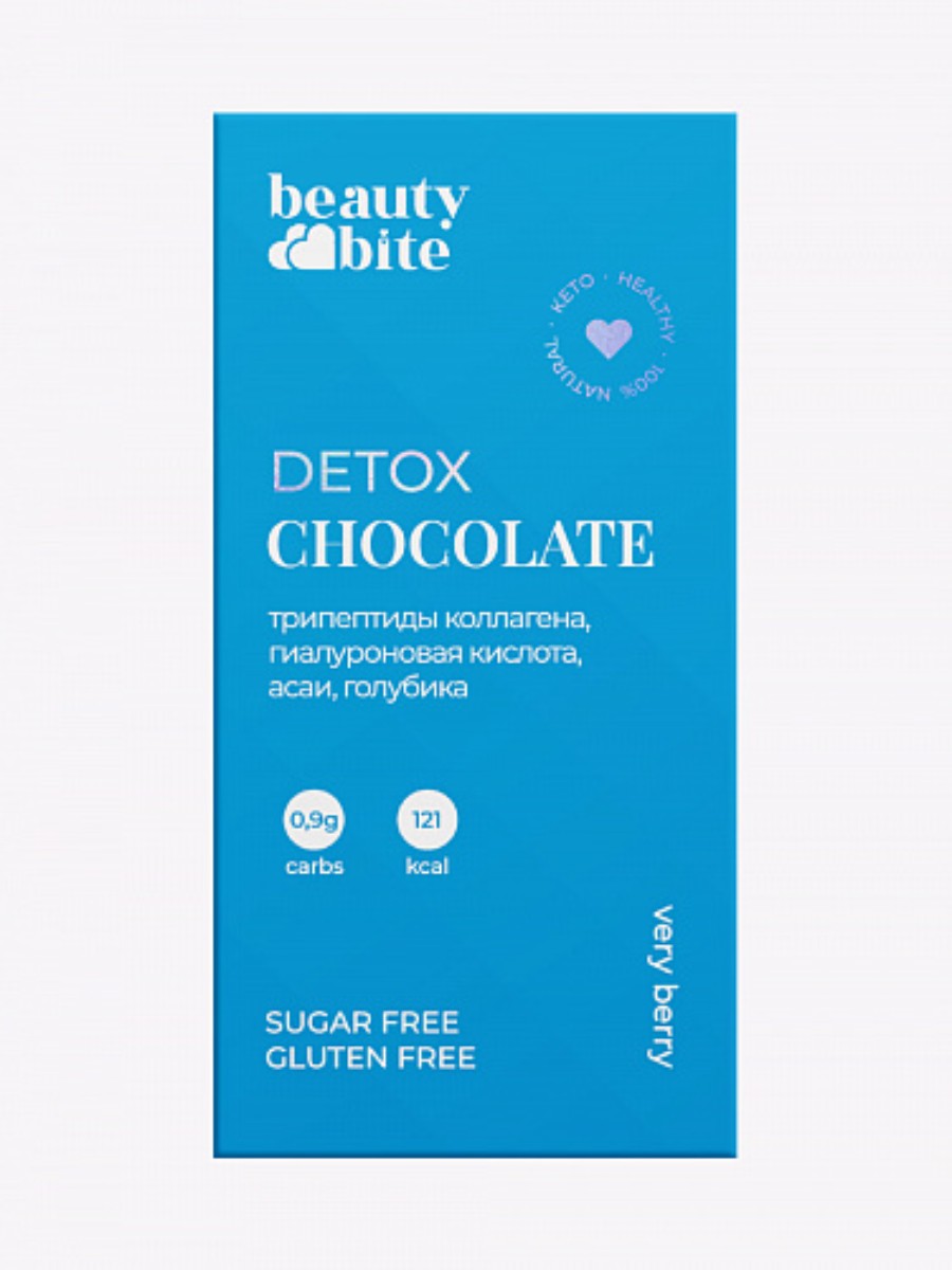Кето-шоколад Beauty Bite, Detox с морским коллагеном, асаи и голубикой, 2 штуки по 20 гр
Кето-шоколад Beauty Bite, Detox с морским коллагеном, асаи и голубикой, 2 штуки по 20 гр