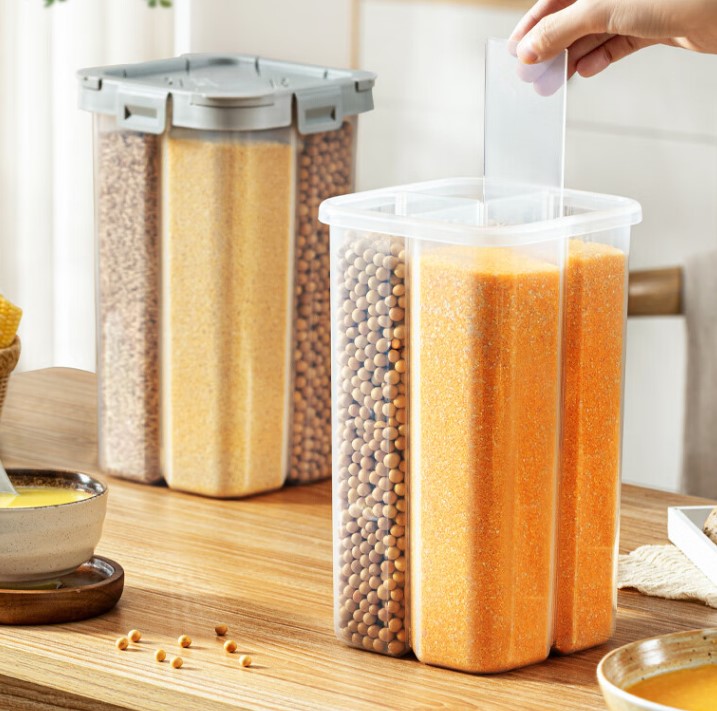 Емкость для хранения сыпучих продуктов с разделителем, светло-серый, 2.3л, SM100015530936 
Емкость для хранения сыпучих продуктов с разделителем, светло-серый, 2.3л, SM100015530936