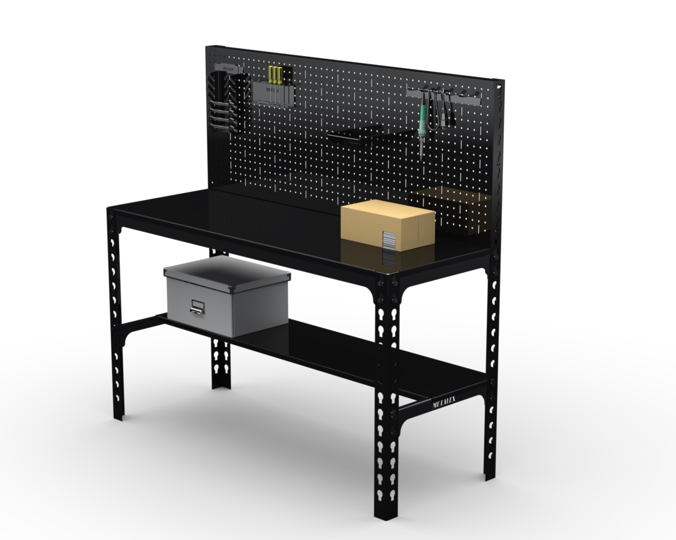 Стол металлический Metalex 750х1400х400 + перфопанель с комплектом аксессуаров (чёрный)
Стол металлический Metalex 750х1400х400 + перфопанель с комплектом аксессуаров (чёрный)