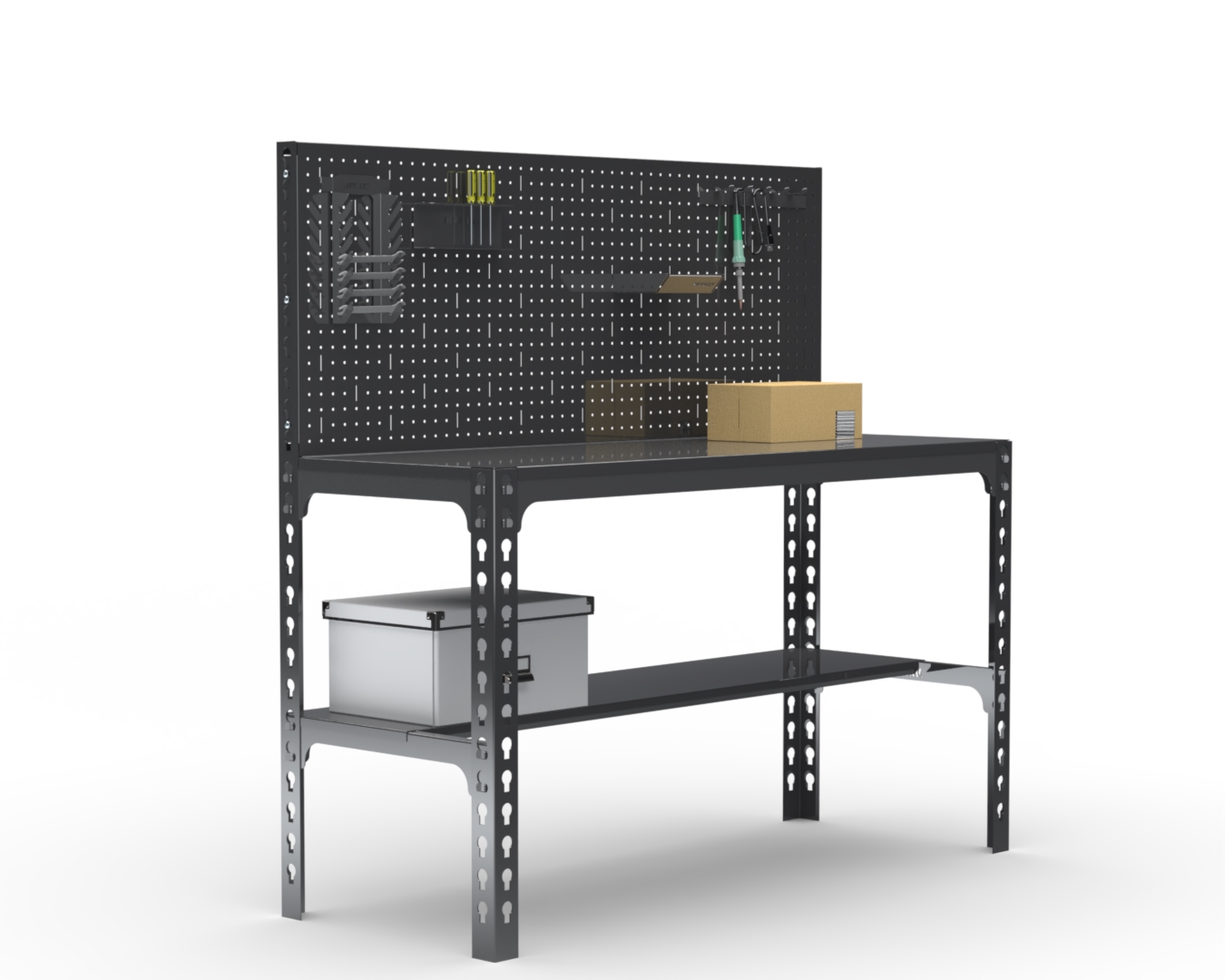 Стол металлический Metalex 750х1200х600 + перфопанель с комплектом аксессуаров (серый)
Стол металлический Metalex 750х1200х600 + перфопанель с комплектом аксессуаров (серый)