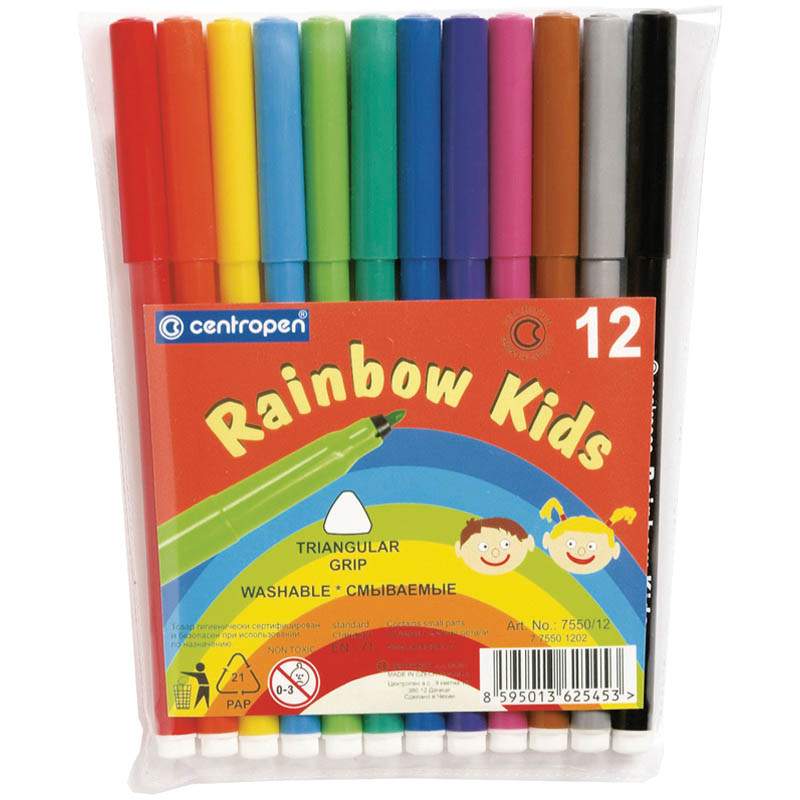 Набор фломастеров Centropen "Rainbow Kids", арт. 214283, 12 цв х 5 упак., Разноцветный
Набор фломастеров Centropen "Rainbow Kids", арт. 214283, 12 цв х 5 упак., Разноцветный