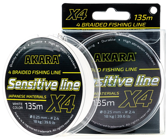 AKARA Леска плетеная (шнур) AKARA SENSITIVE LINE WHITE (ASLW-135-020 (135 м 0,2мм) ), Белый
AKARA Леска плетеная (шнур) AKARA SENSITIVE LINE WHITE (ASLW-135-020 (135 м 0,2мм) ), Белый