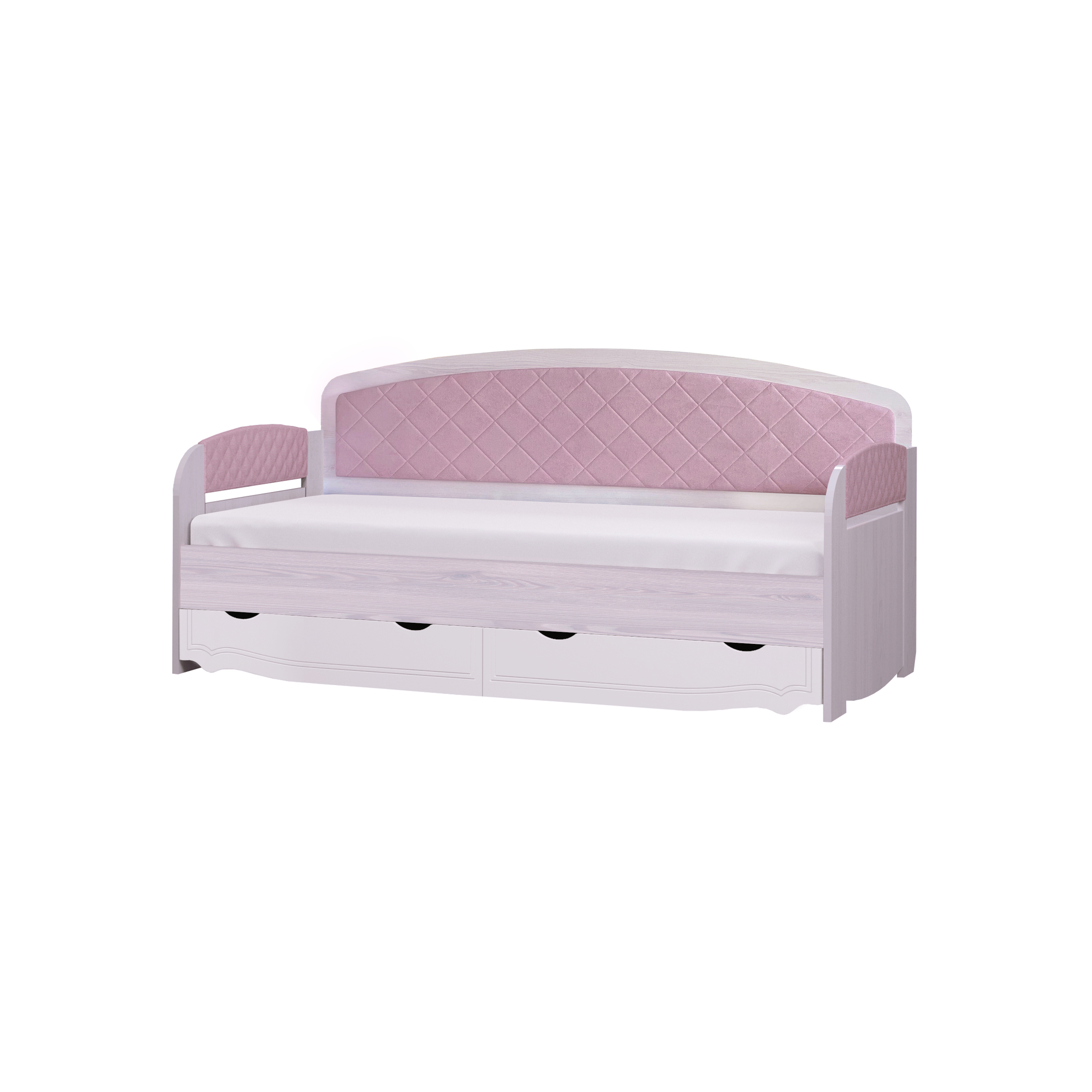 Кровать-тахта Принцесса 900 КР-3 лиственница белая/омела глянец металлик, Белый;розовый
Кровать-тахта Принцесса 900 КР-3 лиственница белая/омела глянец металлик, Белый;розовый