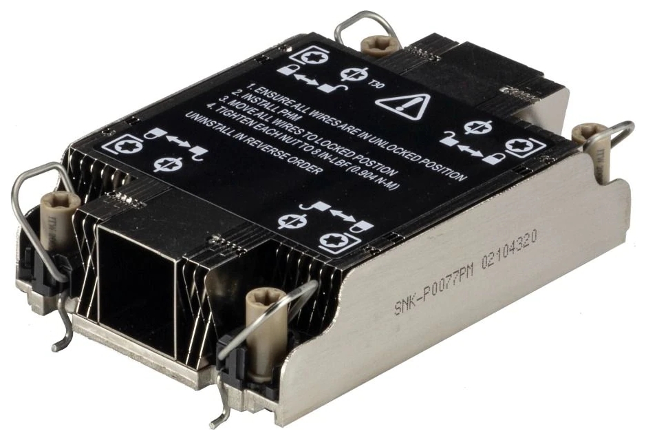 Радиатор SuperMicro X12 ICX/CPX 1U Passive CPU Heatsink (78x113x24.7mm), w/ Center Air cha
Радиатор SuperMicro X12 ICX/CPX 1U Passive CPU Heatsink (78x113x24.7mm), w/ Center Air cha