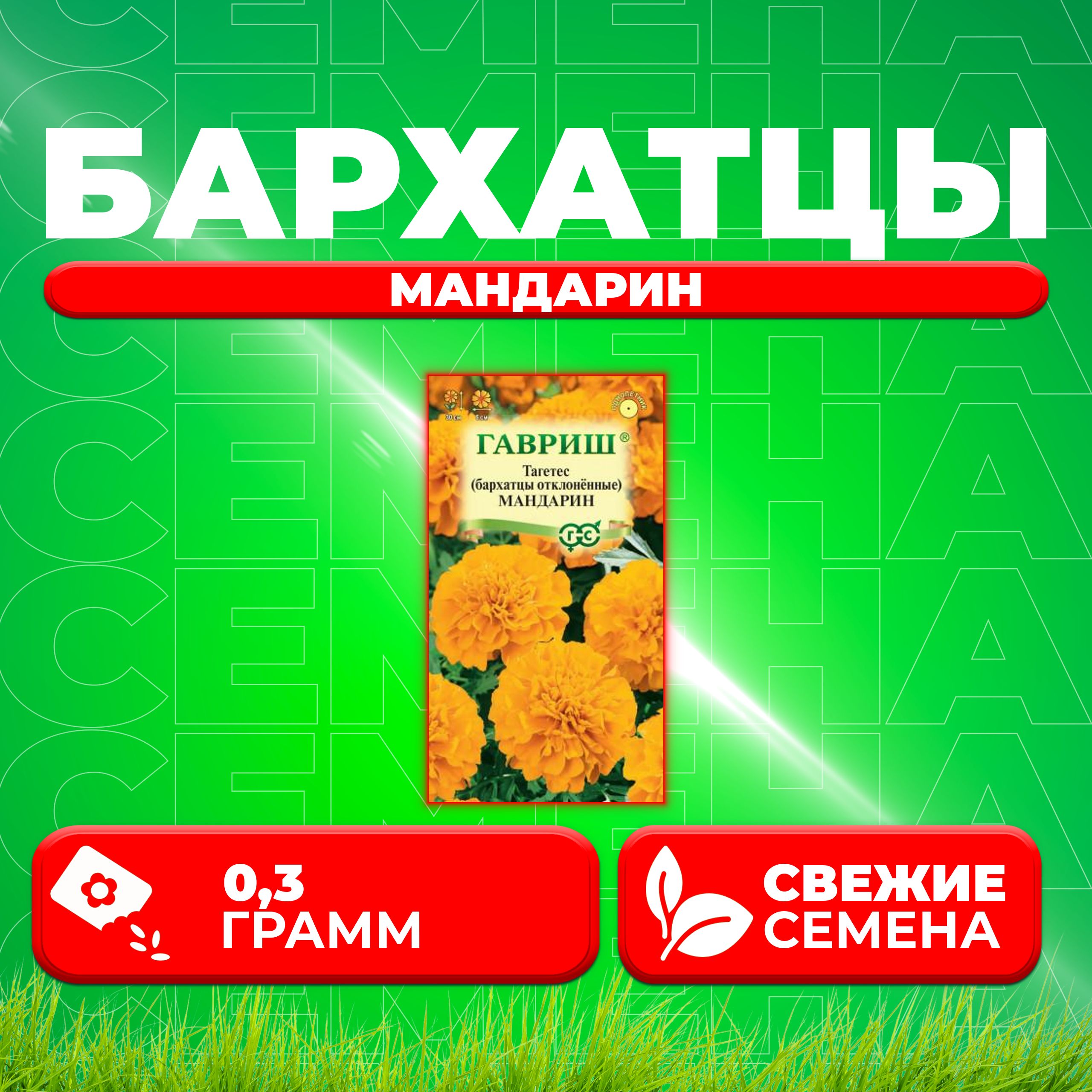 Семена Бархатцы отклоненные (тагетес) Мандарин, 0,3г, Гавриш, Цветочная коллекция (1 уп)
Семена Бархатцы отклоненные (тагетес) Мандарин, 0,3г, Гавриш, Цветочная коллекция (1 уп)