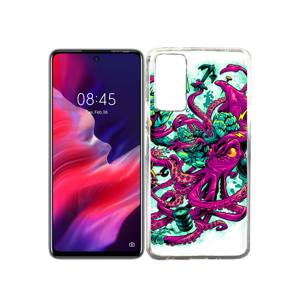 Чехол MyPads Tocco для Tecno Pova 2 фиолетовый кракен, Прозрачный, Tocco 
Чехол MyPads Tocco для Tecno Pova 2 фиолетовый кракен, Прозрачный, Tocco