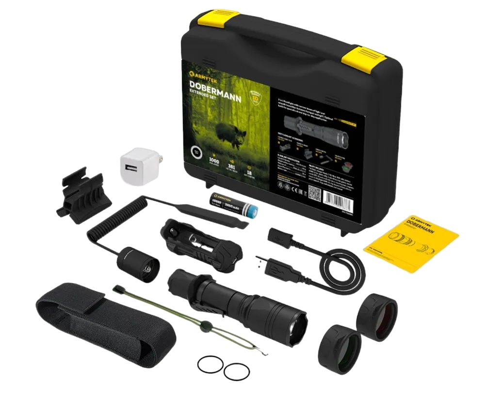 Фонарь ARMYTEK DOBERMANN EXTENDED SET белый свет (F02005C), Черный, Dobermann Extended Set
Фонарь ARMYTEK DOBERMANN EXTENDED SET белый свет (F02005C), Черный, Dobermann Extended Set