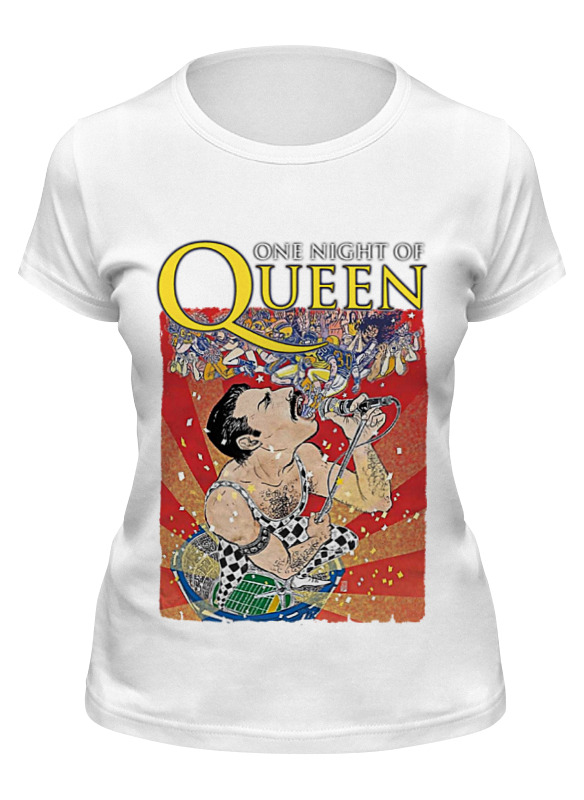 фото Футболка женская printio freddie mercury - queen белая 2xl