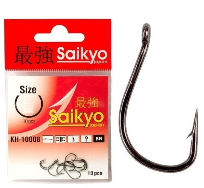 Одинарные крючки Saikyo Chod Hook №8 BN, с колечком, прямое острие, с бородкой, Черный, KH-10008 Idumezina
Одинарные крючки Saikyo Chod Hook №8 BN, с колечком, прямое острие, с бородкой, Черный, KH-10008 Idumezina