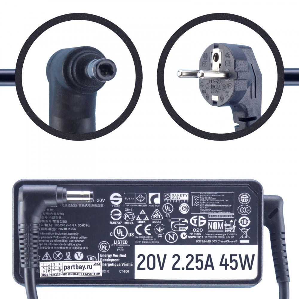 ADP-40PH Блок питания для Lenovo 20V 2.25A 4.0x1.7mm 45W (совместимый), Черный
ADP-40PH Блок питания для Lenovo 20V 2.25A 4.0x1.7mm 45W (совместимый), Черный