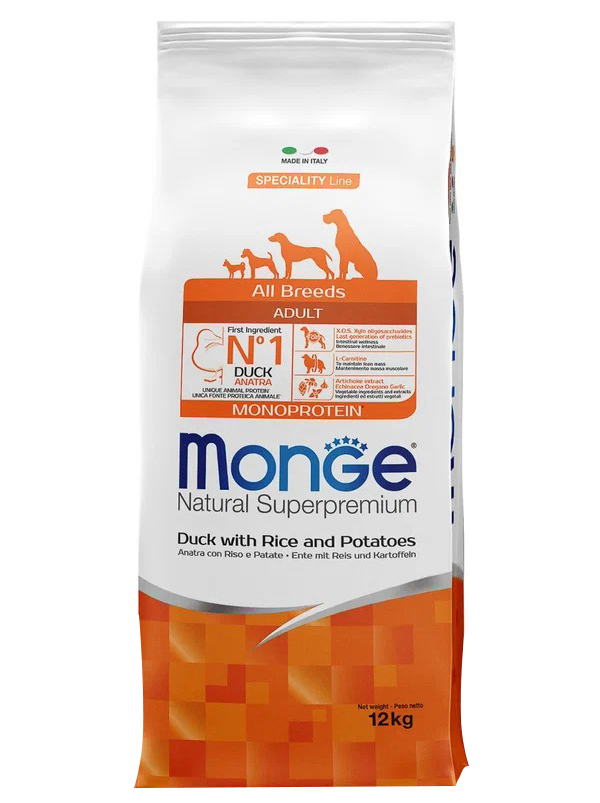 Сухой корм для щенков Monge Speciality Monoprotein утка, рис, картофель, 2 шт по 12 кг, MONGE SPECIALITY MONOPROTEIN PUPPY & JUNIOR DUCK монобелковый для щенков всех пород с уткой, рисом и картофелем (12 + 12 кг)
Сухой корм для щенков Monge Speciality Monoprotein утка, рис, картофель, 2 шт по 12 кг, MONGE SPECIALITY MONOPROTEIN PUPPY & JUNIOR DUCK монобелковый для щенков всех пород с уткой, рисом и картофелем (12 + 12 кг)